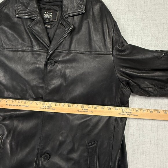 Wilsons Leather Mens Jacket Thinsulate Black Button-Down Lined Size XL - Picture 10 of 16